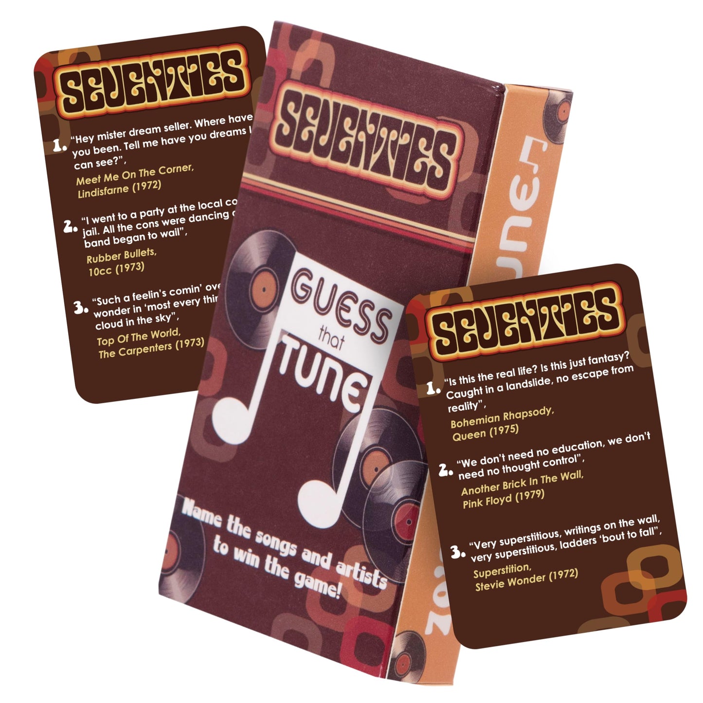 Boxer Gifts Seventies Guess That Tune Music Card Games For Adults And Families | Song Lyrics Game Night - Name The 70S Song Triv