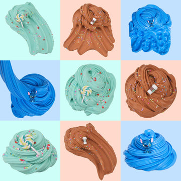 Wuhuaniu Slime Kit With 3 Pack Butter Slimes,Candy Slime,Blue Slime,Scented Slime Kit For Girls And Boys ,Super Soft And Non Sticky Diy Surprise Slime