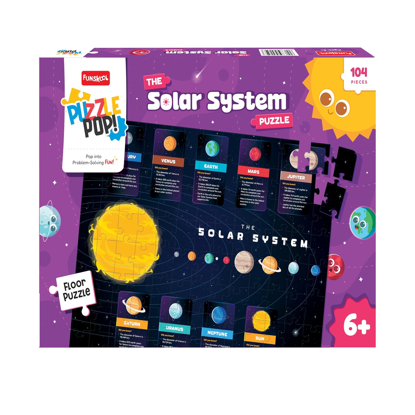 Play & Learn Funskool The Solar System Jigsaw Puzzle Game For Kids, 104 Pieces, Educational, Learning & Development, Fun Activit
