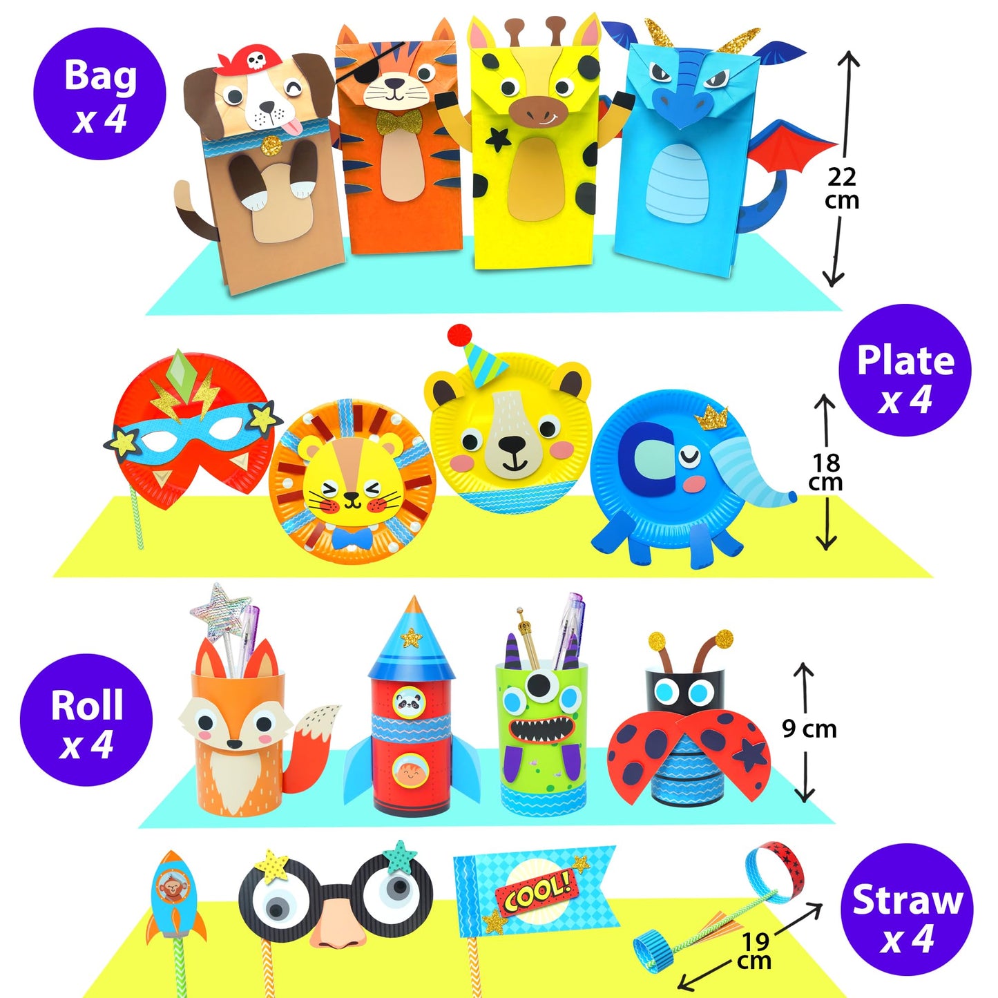 KRAFUN My First Safari Animal Craft Kit - 18 DIY Zoo Animal Projects for Toddlers, Creative Arts & Crafts for Kids Ages 3-8
