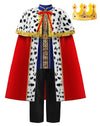 ReliBeauty Kids King Costume Set for Boys & Girls - Red Robe & Crown, Size 3T/100, Perfect for Dress-Up Parties & Halloween