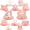 Happy 21St Birthday Rose Gold Table Honeycomb Centerpieces Balloons Theme Decor Table Decorations Table Toppers For Girls Women Sweet Princess 21 Years Old Pink Birthday Party Bday Supplies Ornament