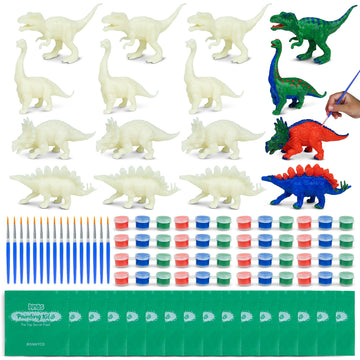Bonnyco Dinosaur Party Favors For Kids Painting Kit Pack 16 Kids Party Favors, Dinosaur Goodie Bag Stuffers, Return Gifts For Kids Birthday, Pinata Stuffers, Paint Party Favors Prizes For Kids