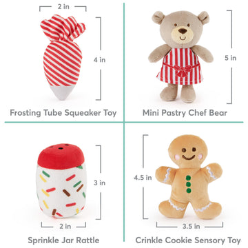 GUND Baby Playset - My First Gingerbread House 5-Piece Sensory Toy, 7.5”, High-Quality Plush, Color: Gingerbread House, Model: 6068716