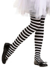 Fun Costumes Kids Black/White Striped Tights Standard