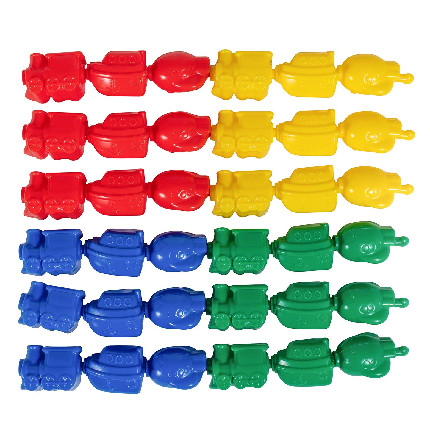 Learning Advantage Transportation Linking Blocks - Set Of 36 - Ages 18M+ - Connecting Blocks For Toddlers - Early Construction,