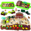Aprilwolf 69 Pcs Farm Sensory Bin Toys Playset, Sandboxes With Sand, Farmer Tractor & Farm Animals Figures Toys For Kids 3 4 5,