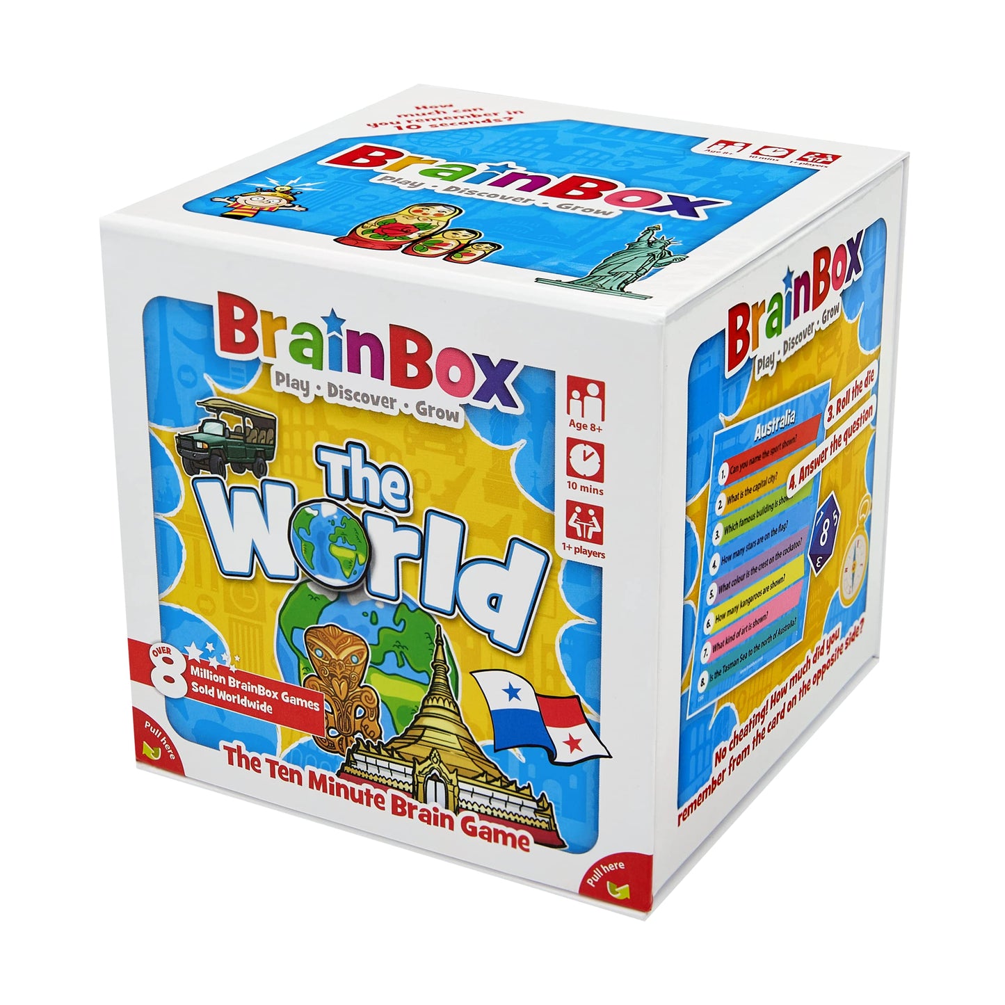 Brainbox The World Card Game - Memory & Observation Game, Educational Global Adventure, Family-Friendly Trivia Game For Kids & Adults, Ages 8+, 1+ Players, 10 Min Playtime, Made By Green Board Games