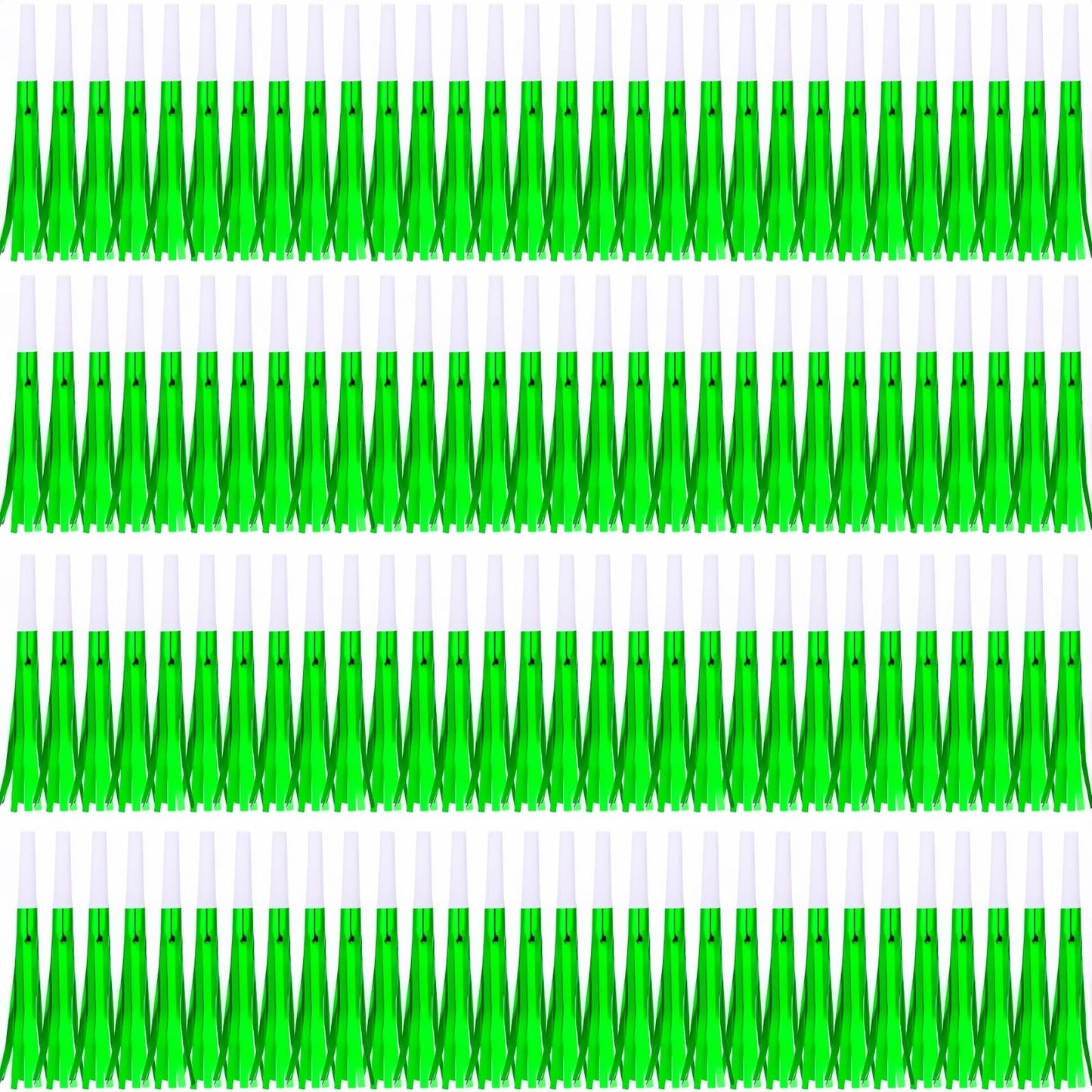 Lcpqmzgh 120 Pcs Gold Noise Makers, Metallic Fringed Noise Makers For New Year Party Favor Supplies (Green)