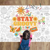 Naozinebi Groovy Coloring Poster For Kids Giant Coloring Poster Large Boho Hippie Coloring Tablecloth Jumbo Coloring Books For K