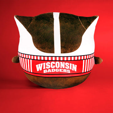 The Sleep Squad 12" Wisconsin Badgers Bucky Badger Plushie - Crystal Velboa Polyester, Official Collegiate Mascot