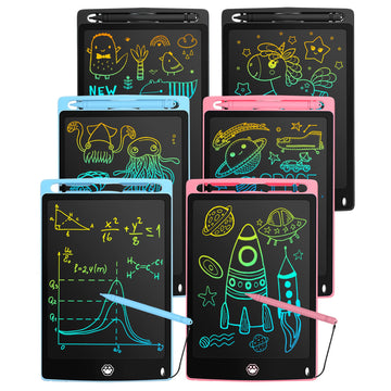 6 Pack LCD Writing Tablet, 8.5 Inch Writing Tablet for Kids, Colorful Screen Doodle Board Drawing Tablet, Digital Drawing Pad, L