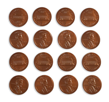 LEARNING ADVANTAGE Play Pennies - Set of 100 Plastic Coins for Teaching Money Math - Realistic US Currency Size