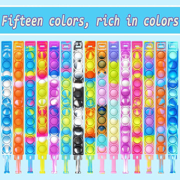 120 Pcs Random Pop Fidget Toy Fidget Bracelet, Sensory Toys,Mochi Squishies,Wearable Push Poping Bubble Sensory Toys Stress Reli