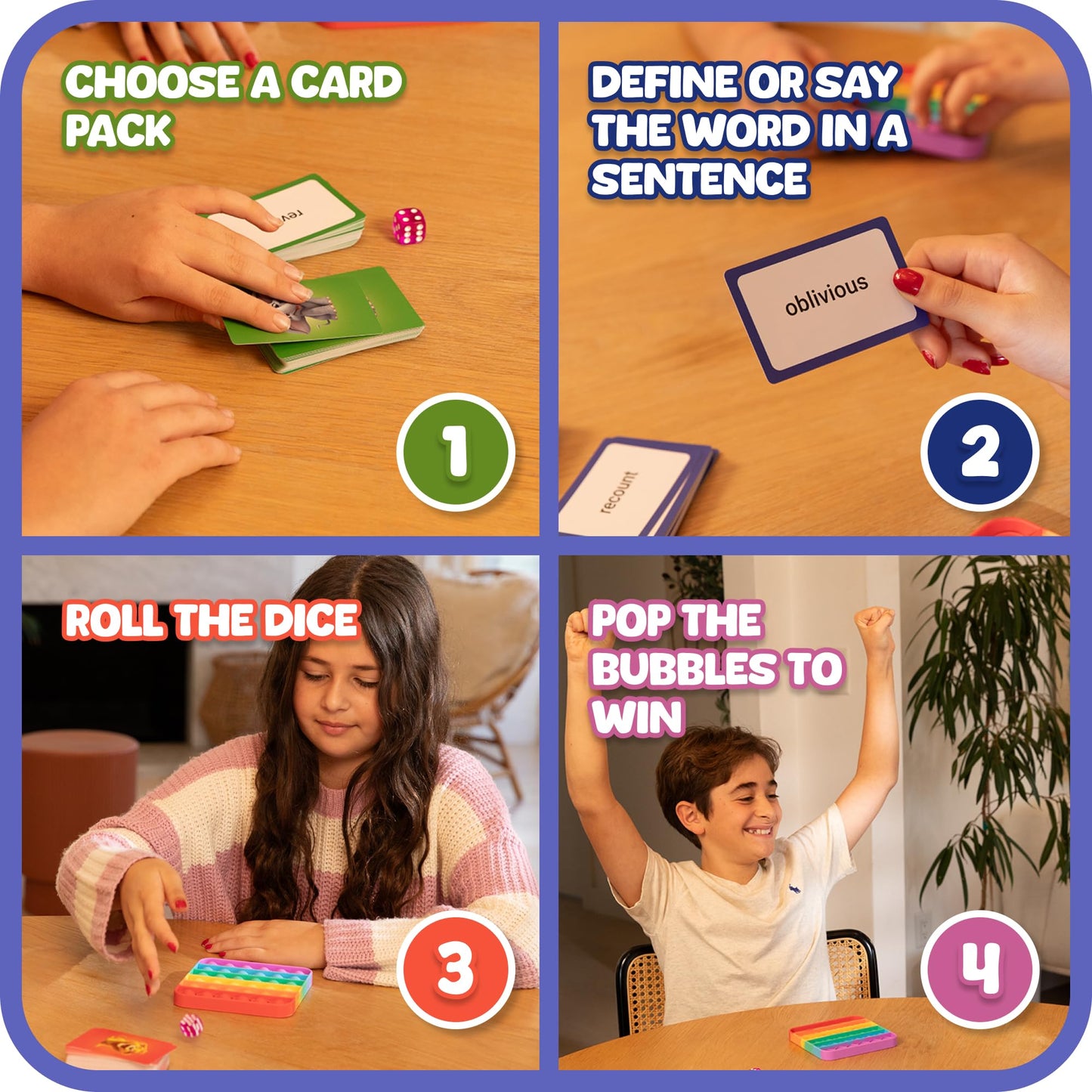 The Fidget Game Vocabulary Words, Flash Card Game, Grade 4-6, Ages 9-12, Develop Communication And Reading Comprehension Skills, Fidget Mats, Learning Guide & Pdf Workbook Included