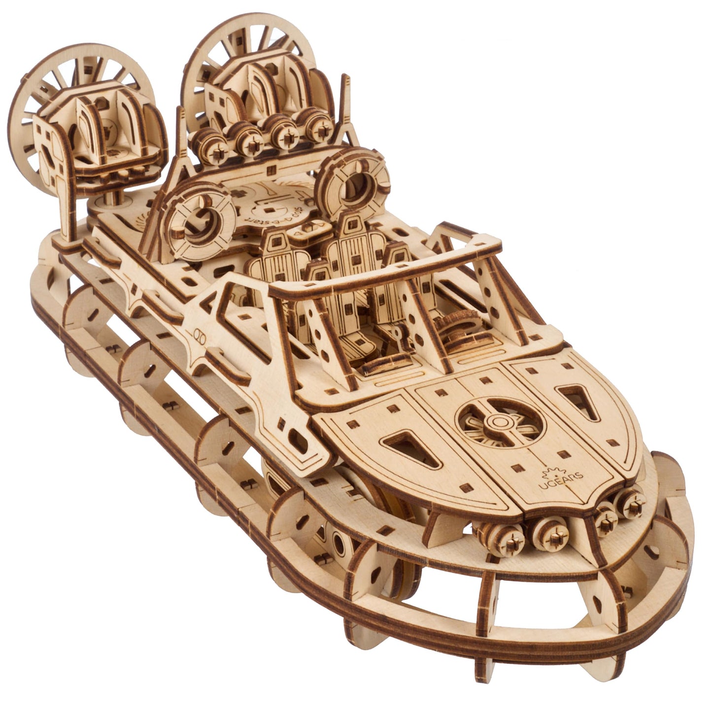 Ugears Rescue Hovercraft - Boat Model Kits For Adults - 3D Wooden Puzzle Ship - Wood Model Boat Kits To Build - Premium Model Boats Kits With Intricate Design To Build For Adults