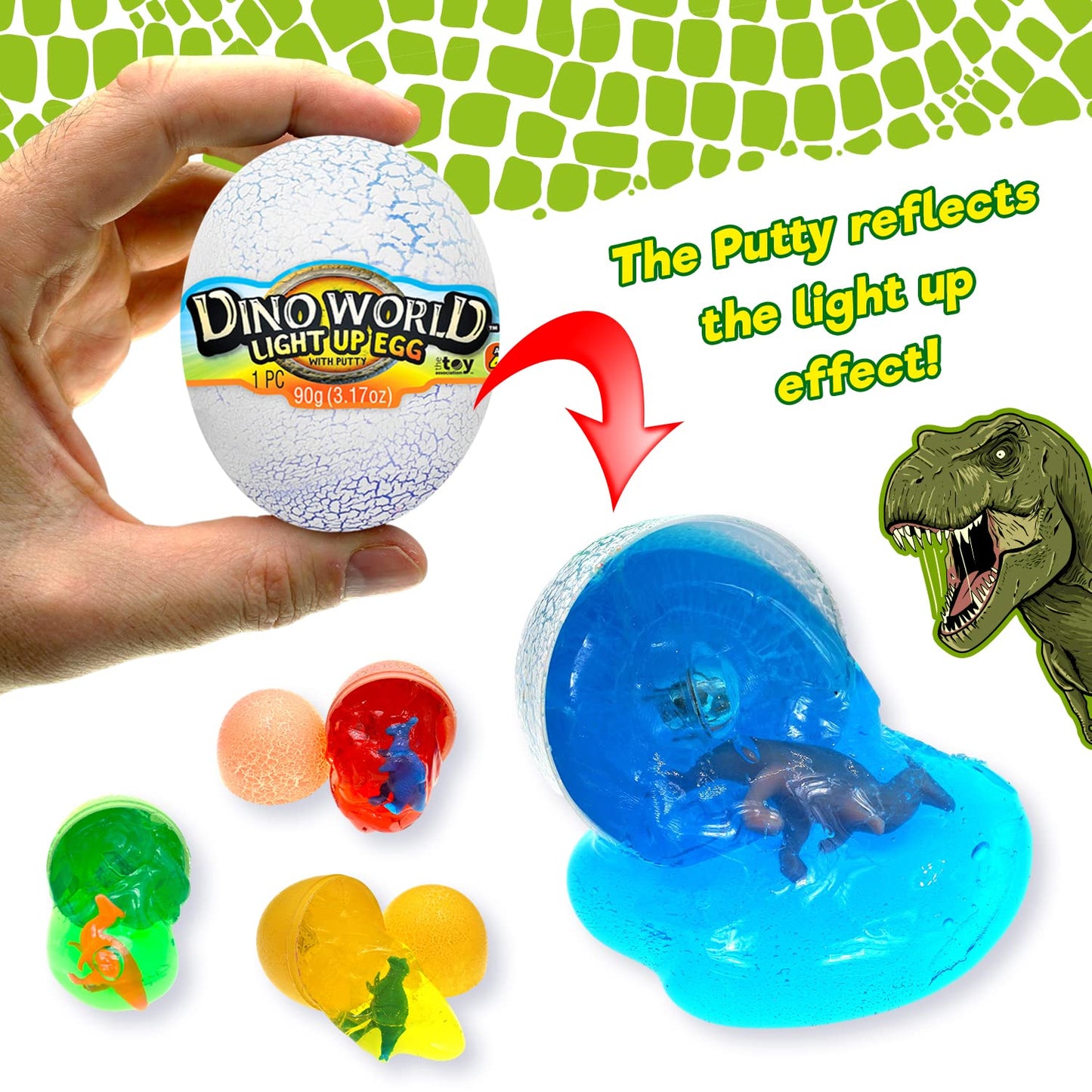 Slime Dinosaur Eggs With Lights And Dinosaur Toy Includes Surprise Dinosaur, Neon Slime, And Flashing Lights Easter Egg Toys For