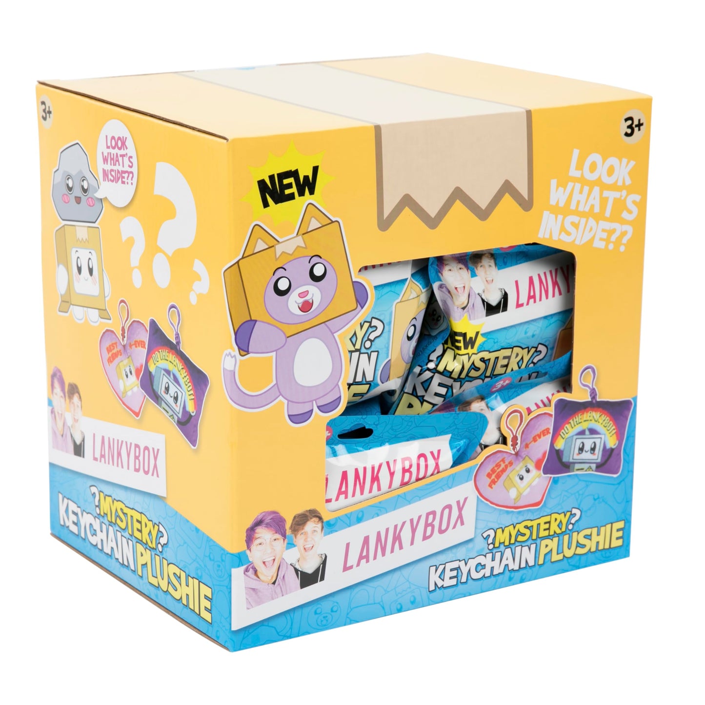 Lankybox Mystery Plush, Collectible Clip-Ons, Officially Licensed Lankybox Merch-Case Of 18 Pieces