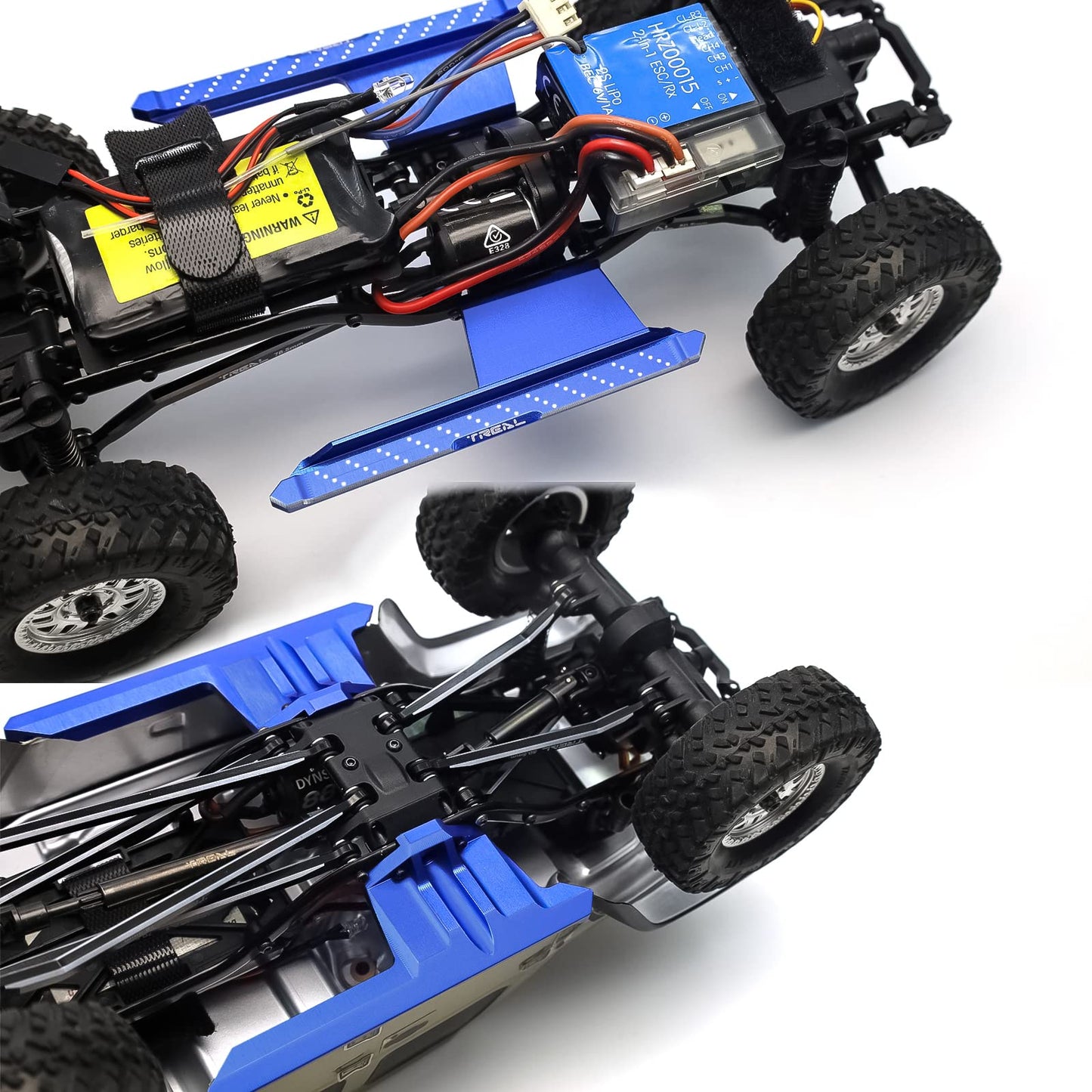 TREAL Axial SCX24 Gladiator Side Step Alu 7075 Running Board Rock Slider (Blue)
