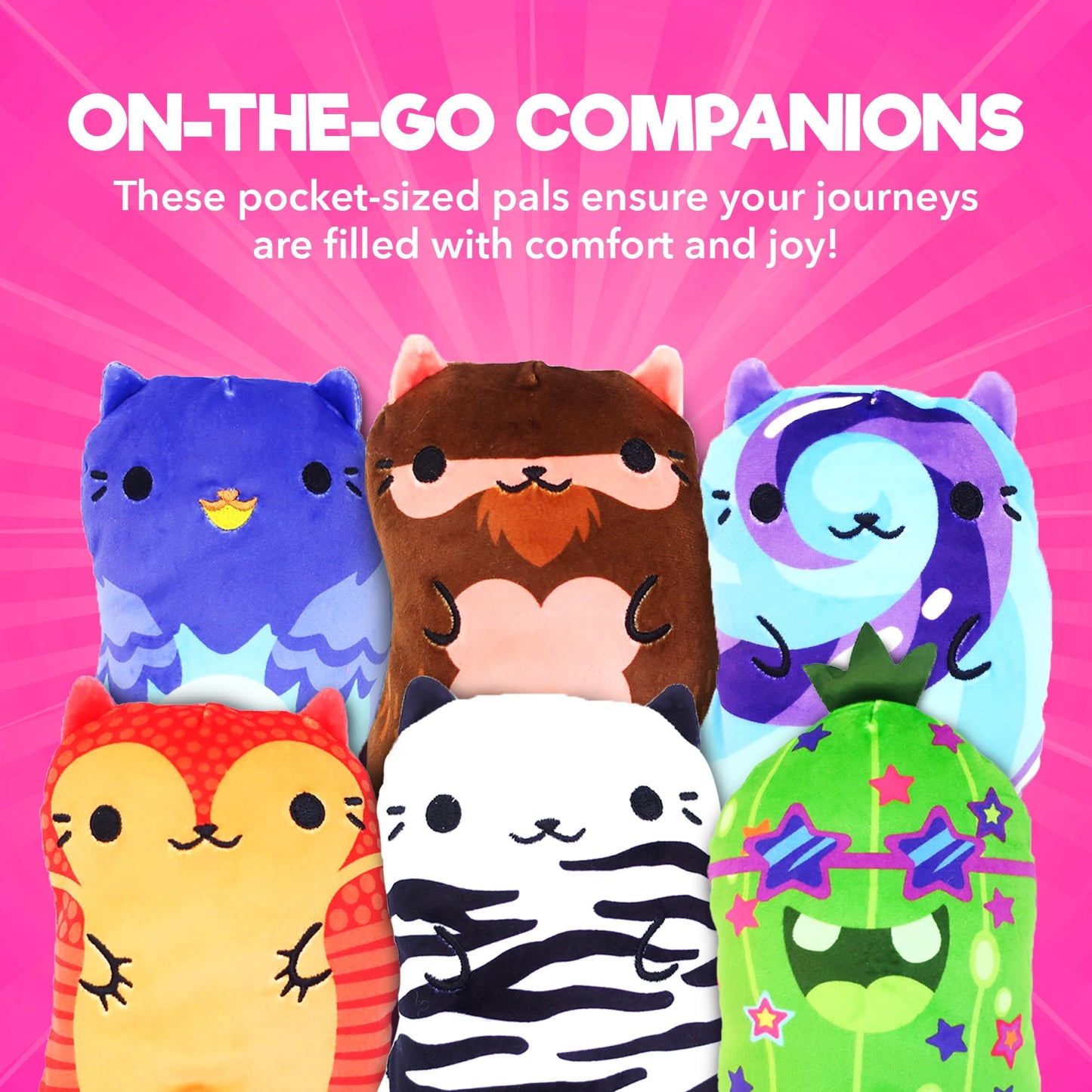 Cats Vs Pickles Chonk Fuchsia Wave A Mystery Bags 1Pk | 6' Cvp Bean Filled Plushies | Blind Bags For Girls And Boys | Surprise Collectibles | Toys For Kids And Adults | Sensory Friendly | 1 Pack