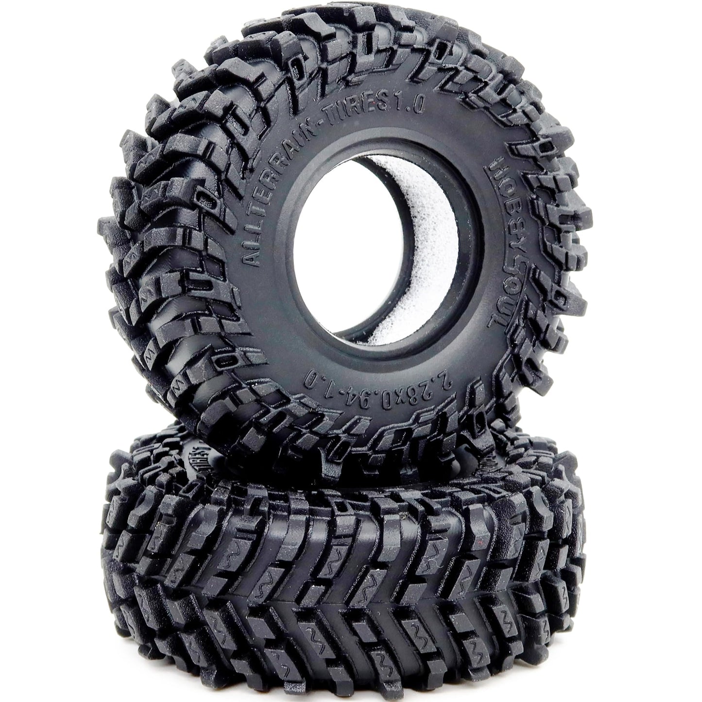 Hobbysoul 1.0 Tires 58Mm Tall All Terrain Super Soft Sticky Mud Tyre For Rc Crawler 1/24 Scx24 1/18 Trx4M Upgrades