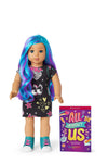 American Girl Truly Me 18-Inch Doll 119 - Light-Blue Eyes, Wavy Blue/Purple Hair, Black Dress, Light-to-Medium Skin, Model HJP72