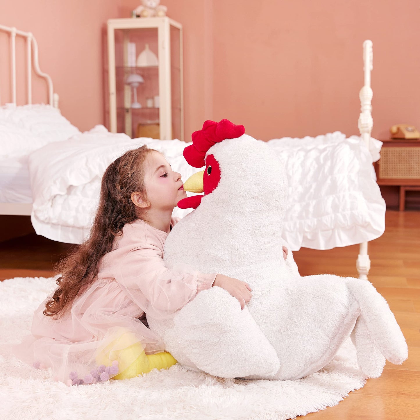 Ikasa Giant Chicken Stuffed Animal Plush Toy,23' Large Hen Henny Cute Jumbo Soft Toys,Huge Big Size Fluffy Plushy Fat Plushie,Gifts For Kids