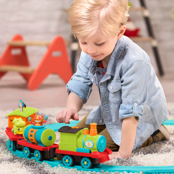 B. Toys- Critter Express- Train Set – Musical Train – Lights & Sounds – Classic Toys For Toddlers, Kids – 2 Years +