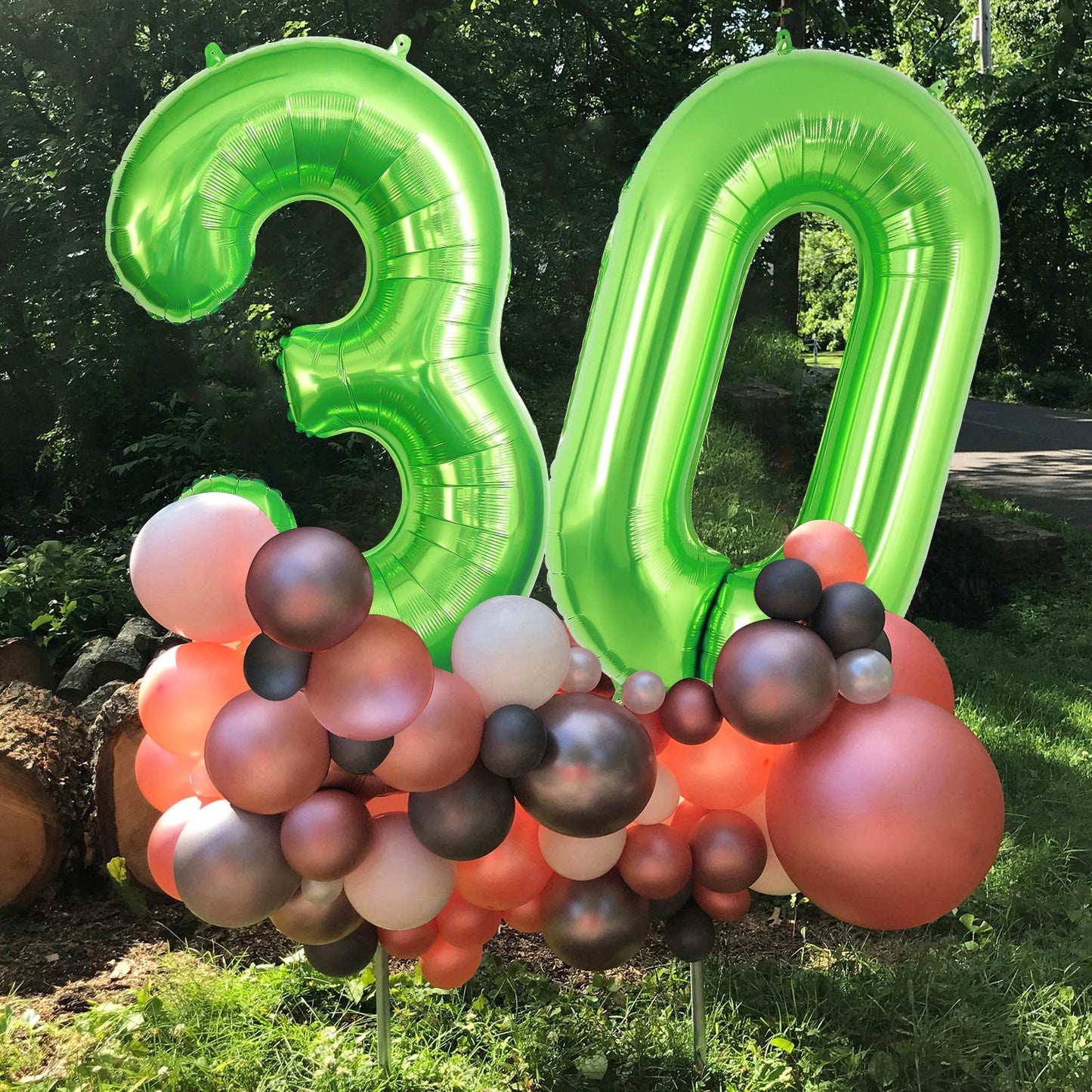 40 Inch Green 30 Number Balloons, Jumbo Foil Balloons For 30Th Birthday Party Decorations Supplies / 30Th Anniversary Event