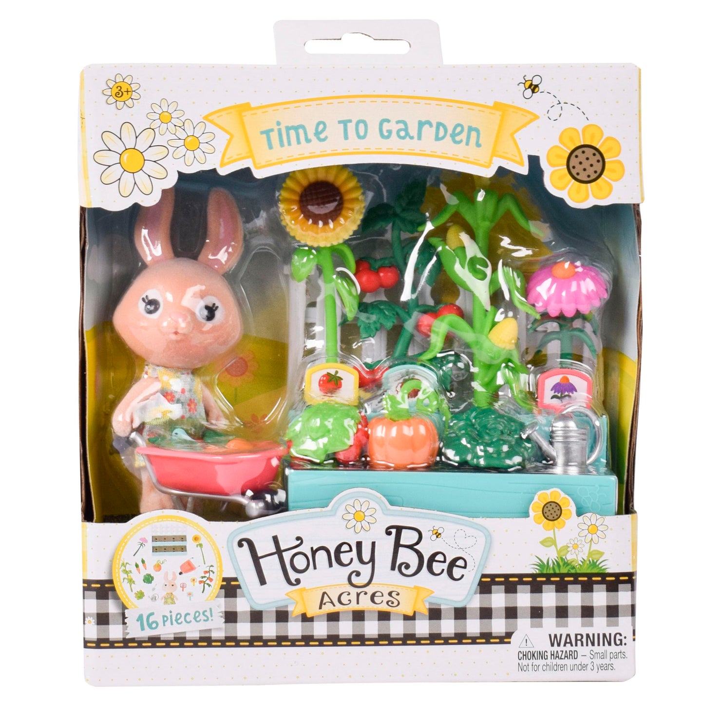 Honey Bee Acres Time to Garden Complete Set with Miniature Doll Figure 16 Pieces Ages 3+