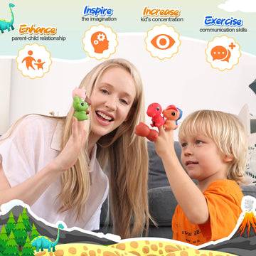 taseyok 2 Pack Remote Control Car for Toddlers, Dinosaur Toys for Kids 2-6, Toddler Sensory Toys with LED Lights and Sound, Chri