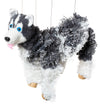 Artisan Owl Siberian Husky Marionette Puppet - Yarn Dog With Wooden Feet, Detachable Strings (Black)