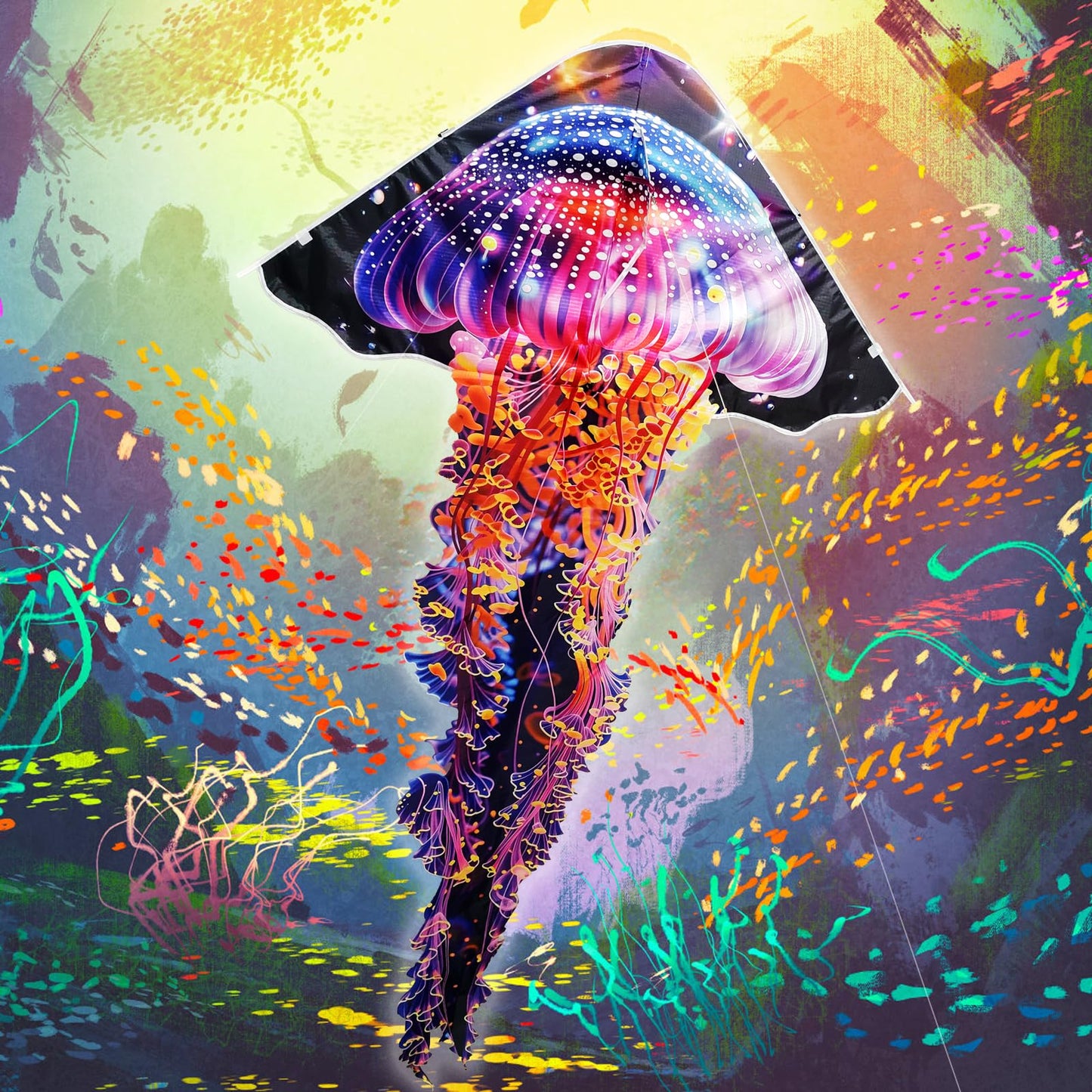 HENGDA KITE Jellyfish Kite Medusa Kite for Kids Beginners and Adults,High Definition Printing,Easy to Fly and Assemble,Suitable