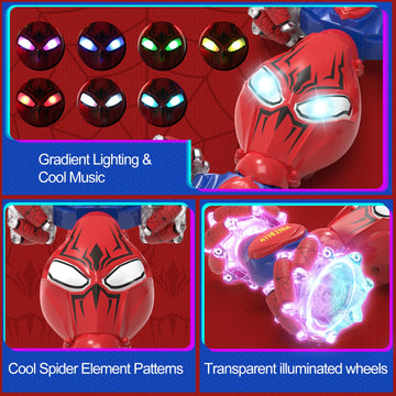 ATHLERIA Spider Gesture Sensing RC Stunt Car Toys for Boys Age 8-13,Hand Remote Control Car,Drift Rc Car with Lights,Transform,T