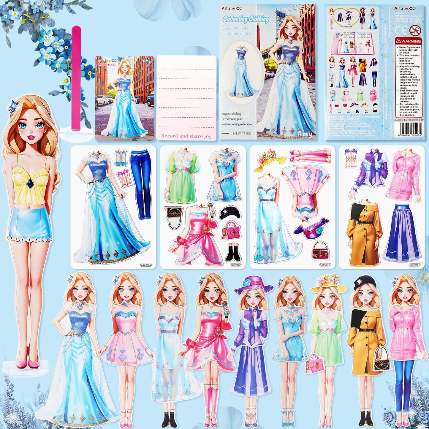 Painzieteg Magnetic Dress Up Dolls, Magnetic Princess Dress Up Paper Dolls, Magnetic Dress Up Dolls For Girls Ages 4-7 Learning