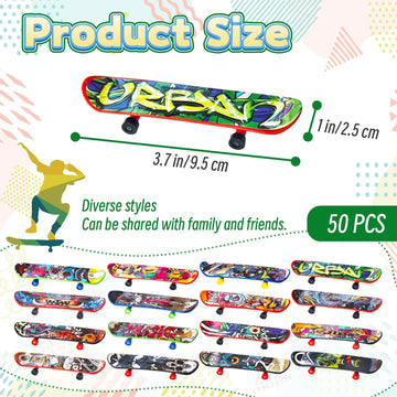 50 Pcs Mini Finger Skateboards,Valentine'S Day Fingerboards Set,Mini Skateboards For Kids Classroom Exchange Gift Birthday Goodi