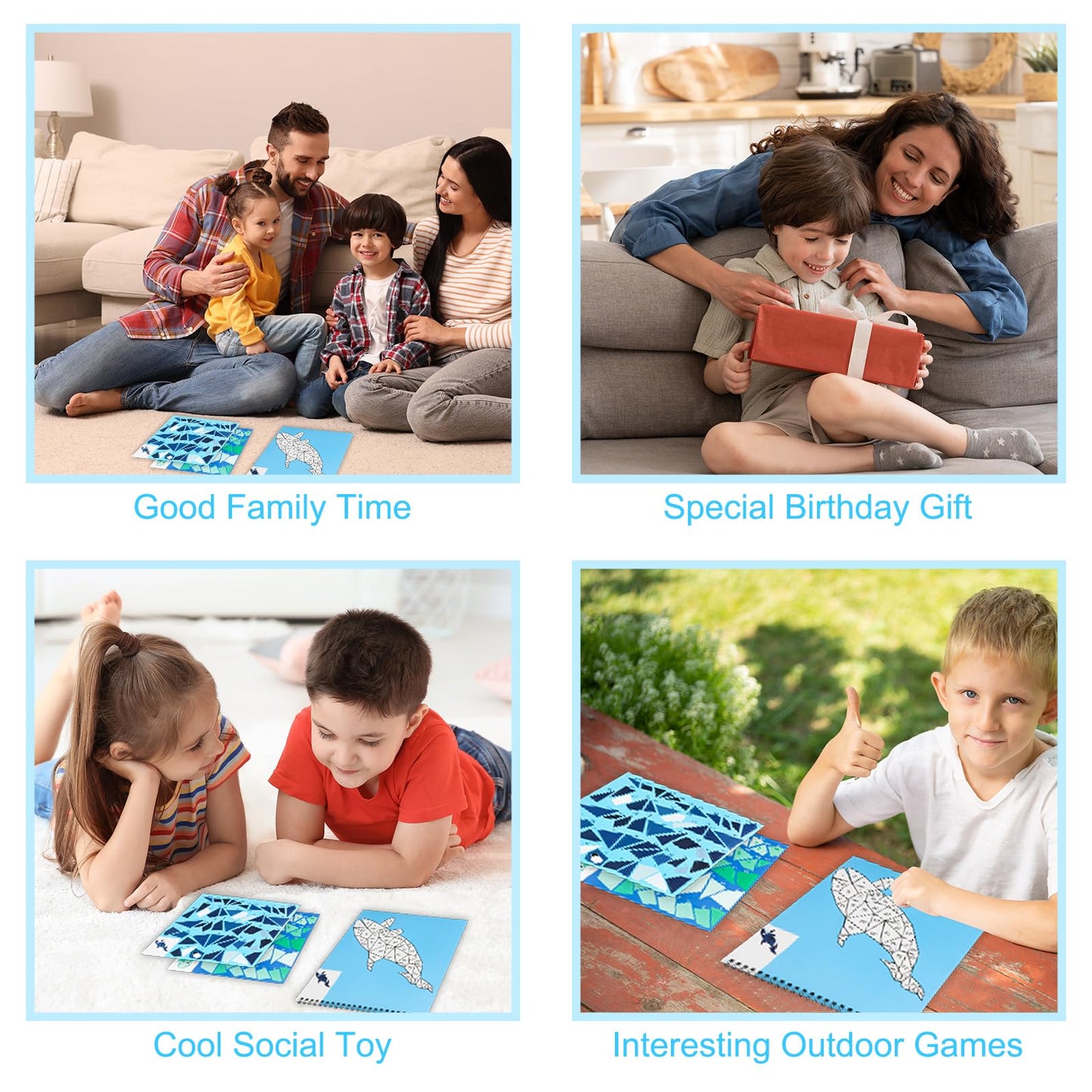 Ocean Theme Crafts For Kids Ages 4-8 Sticker Paint Books, Sticker Book For Boys And Girls Birthday Gifts Party Favor, Travel Toys For Toddlers For Learning