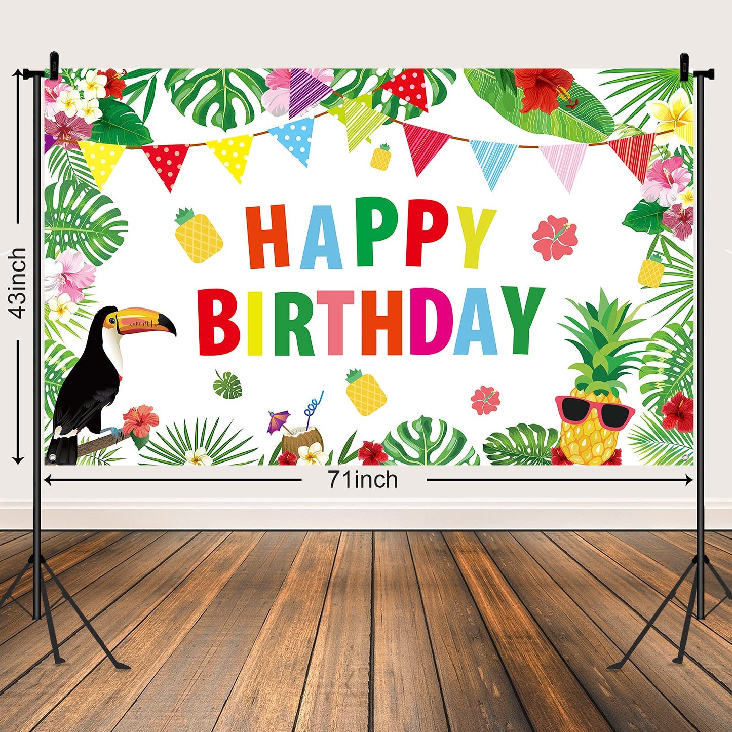 Hawaiian Luau Birthday Party Decorations Supplies Hawaiian Party Backdrop Luau Party Background Tropical Hawaiian Jungle Theme Flamingo Pineapple Party Banner Summer Beach Pool Photography Background