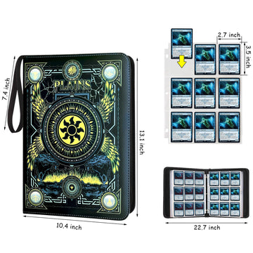 MTGPRO Trading Card Binder 9 Pocket Card Binder with Sleeves 720 Double Sided Pocket enhanced Collector Card Album Card Collection Folder for MTG TCG Yugioh Game Cards (Yellow)