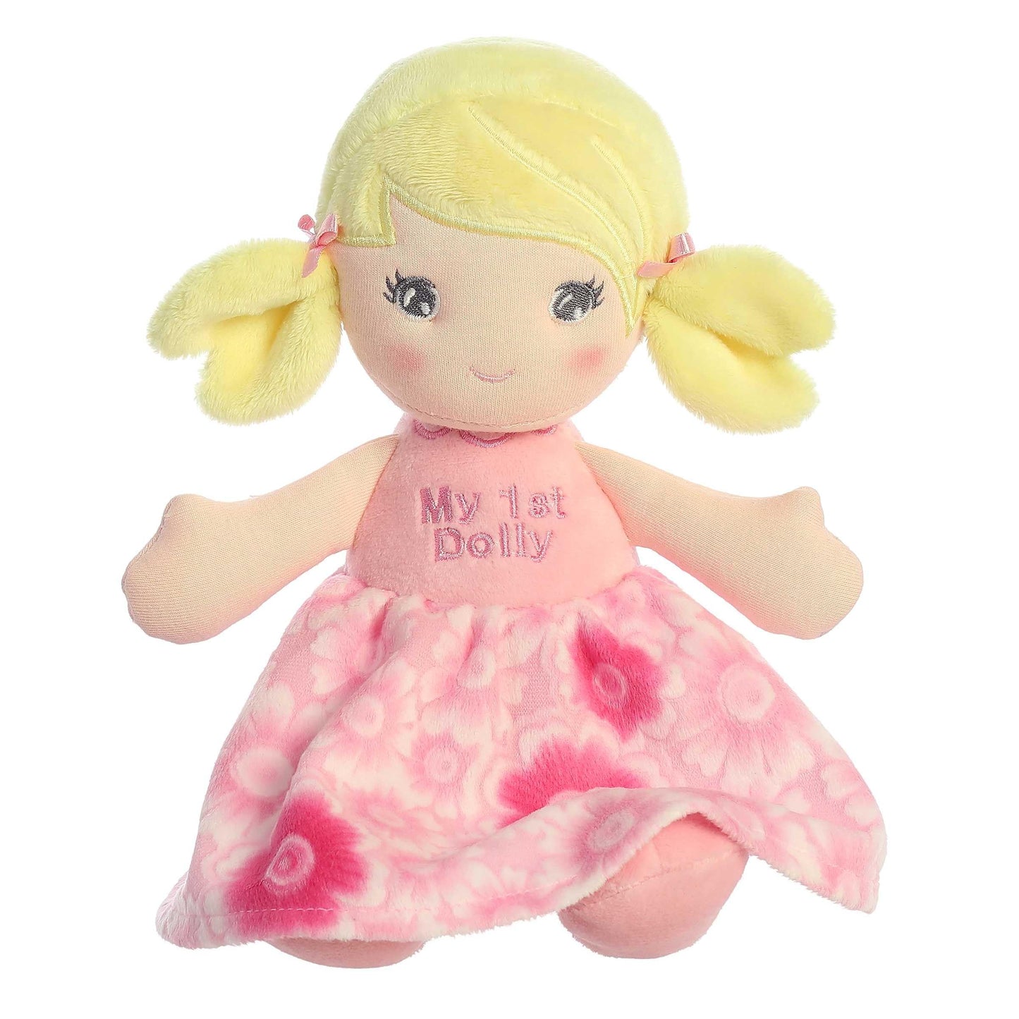 Aurora Elegant First Doll Blonde Baby Stuffed Doll - Imaginative Play - Stylish Companions - Pink 12 Inches