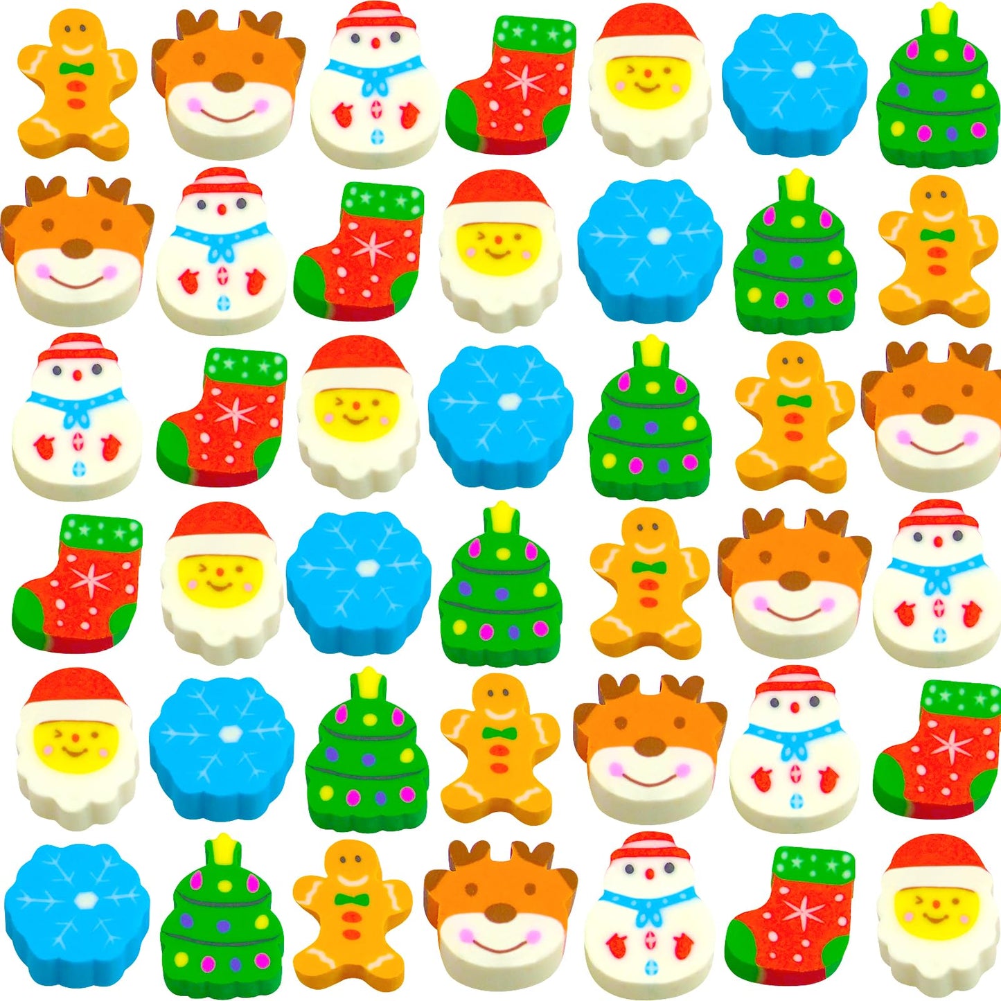 300 Pieces Mini Erasers Assortment Mini Christmas Erasers Animal Erasers Kids Erasers Bulk Cake Erasers Mini Pencil Erasers Sant