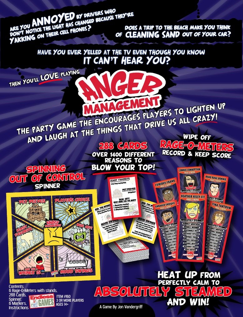 Endless Games Anger Management Party Game - Medium Size, Blue & Yellow, Model 160, Fun Sand Material