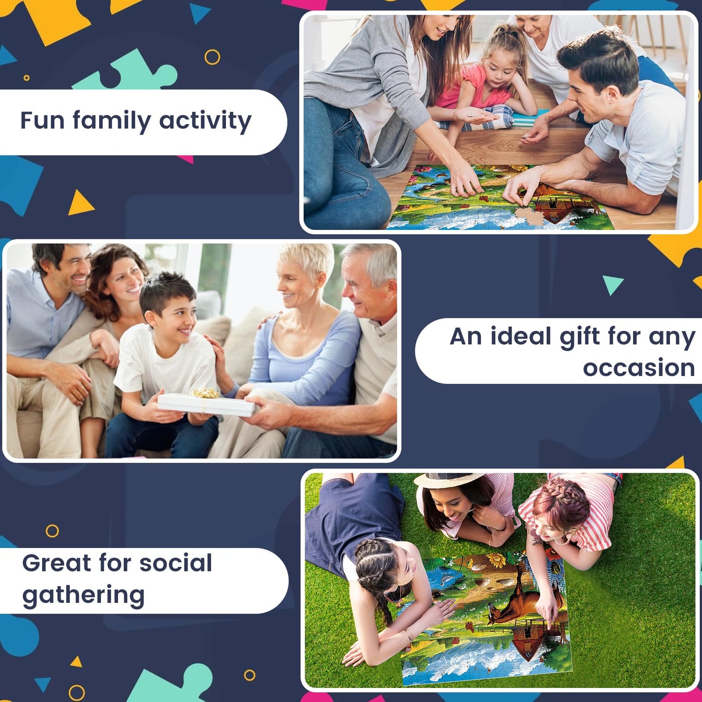 300 Pieces Puzzles for mature-themeds Horse Puzzles Games Brain Teaser Thick Paper Animals Puzzles Pieces Fit Together Challenging Puzzles for mature-themed Children Elderly Gift Toy 20.5 x 15 in