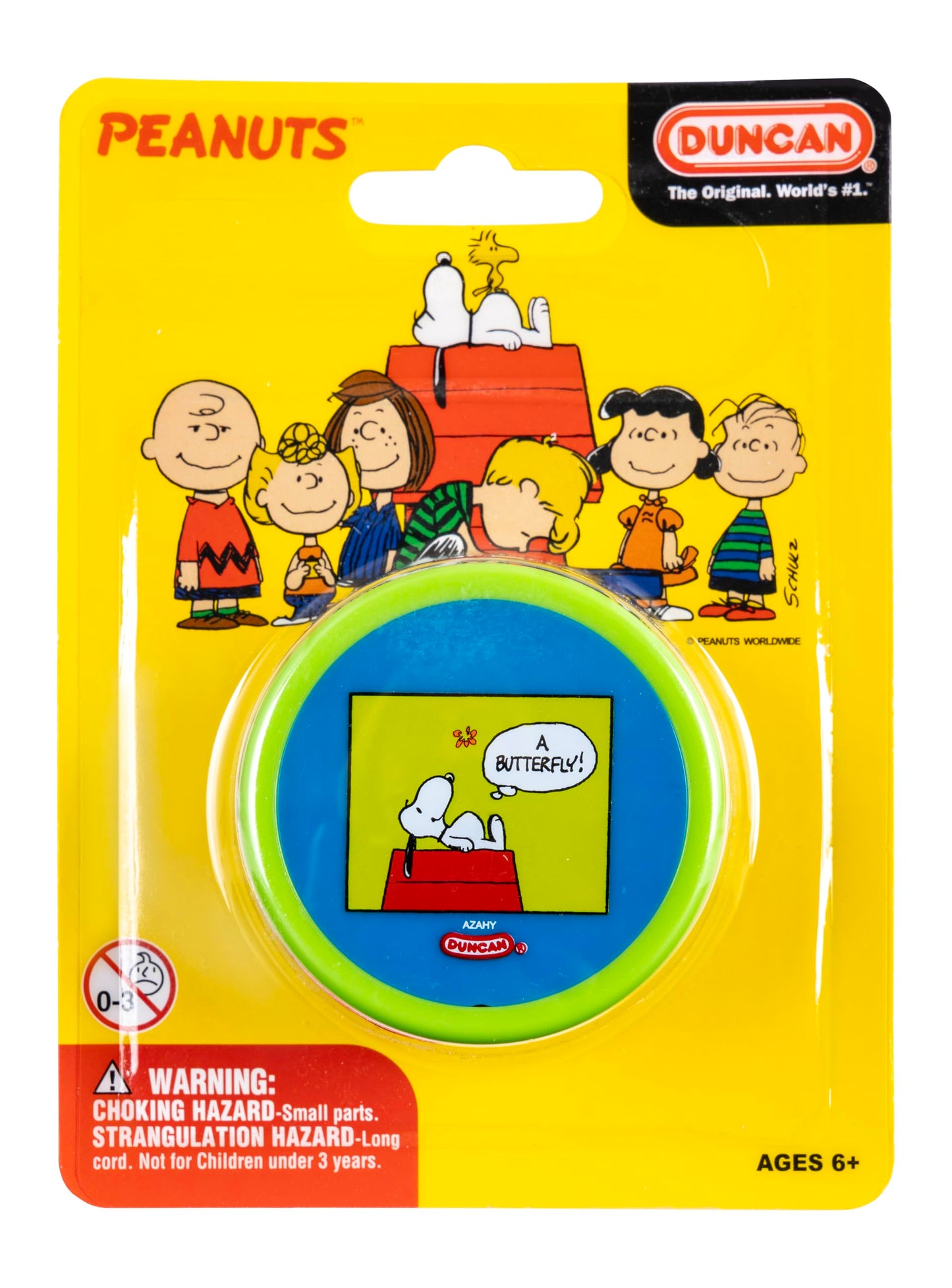 Duncan Toys Butterfly Yo-Yo, X Peanuts, Beginner Yo-Yo With String, Steel Axle And Plastic Body, Snoopy Butterfly