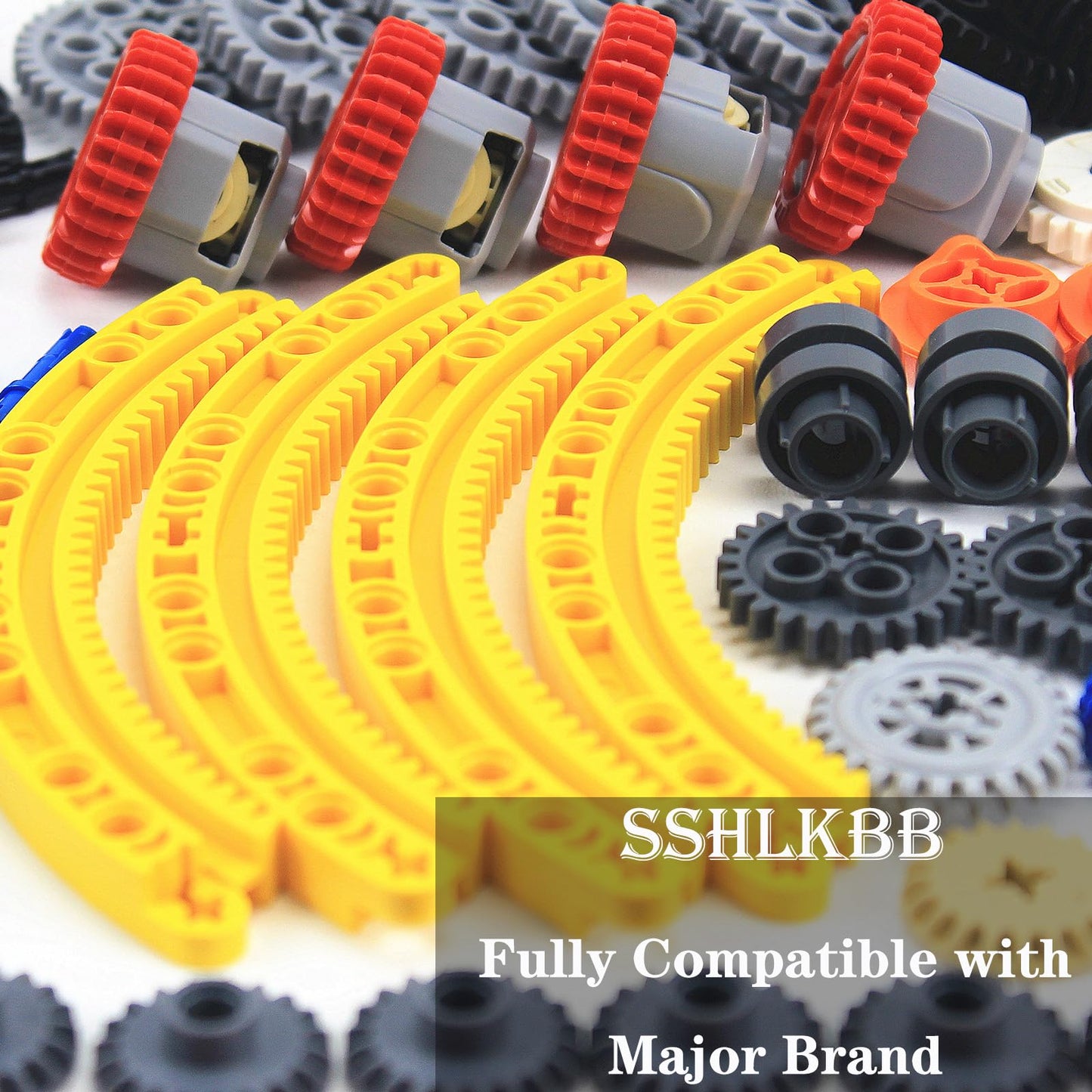 496 Pcs Technical Parts Building Blocks Gears Axle Pin Connector Compatible With Major Brand Toy Technical Cam Worm Cogs Gears S
