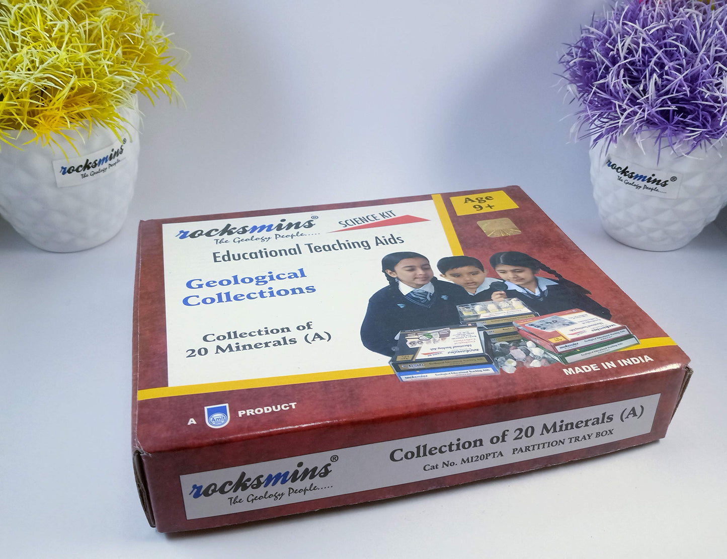 Rocksmins Mi20Pt Minerals Collection Set Of 20 For Students: Educational Kit - Earth Science - School Students - Unisex - 8-10 Y