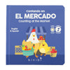 Binibi Spanish Musical Book - Bilingual Learning for Kids 1-3 - Cardboard - Counting at The Market - El Mercado