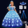 Ciyti Light Up Girls Halloween Costume Snow Princess Dress Ice Christmas Costumes Toddler Kids Costume With Accessories, Blue
