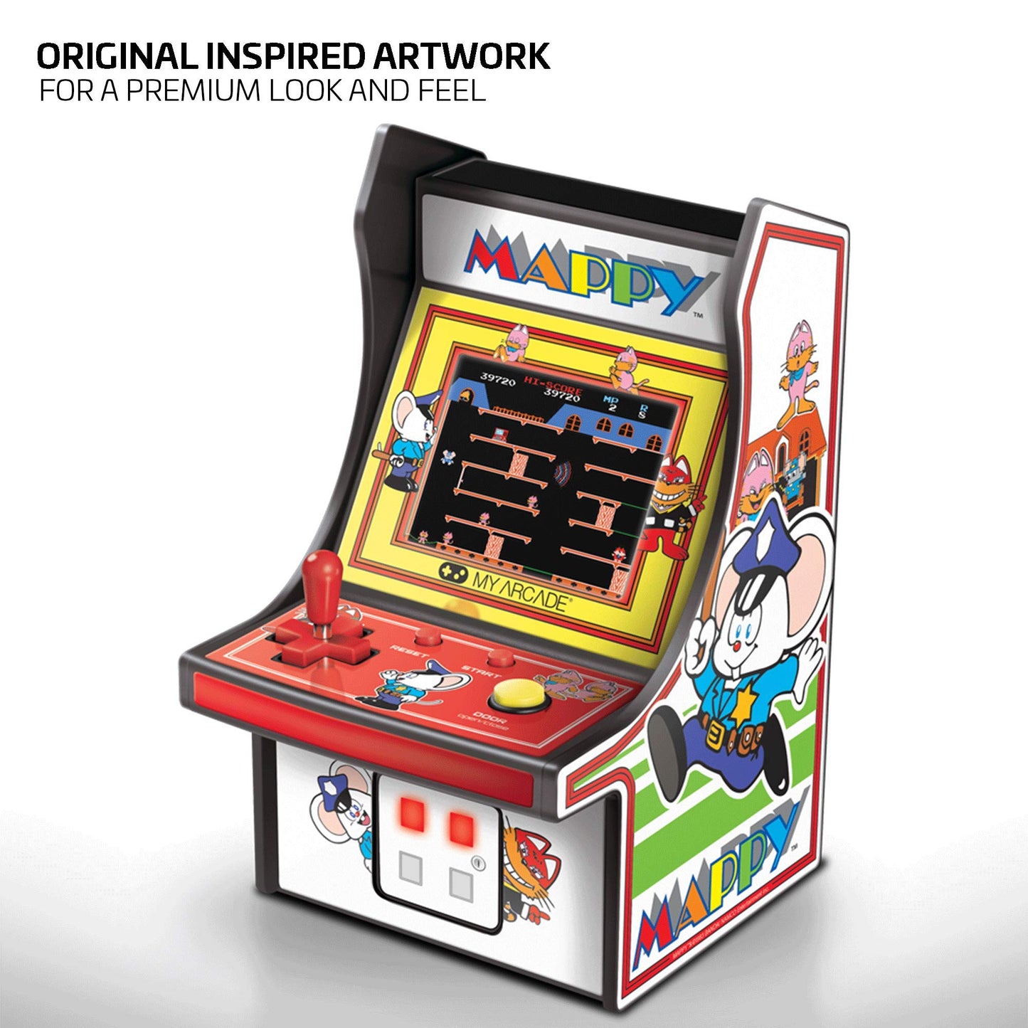 My Arcade My Arcade Mappy Micro Player: Fully Playable, 6.75 Inch Collectible, Color Display, Speaker, Volume Buttons, Headphone