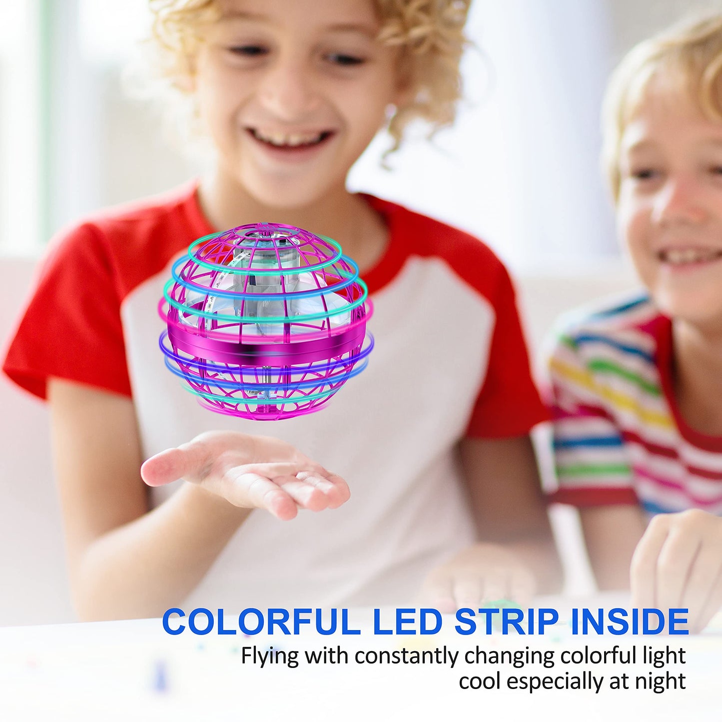 Amerfist 2023 Flying Orb Ball Toy,Cosmic Globe Boomerang Hover Ball Galactic Fidget Spinner, Hand Drone Orbit, Cool Toys Gift For 6 7 8 9 10+ Year Old Boys Girls Teens Outdoor Toys(Pink)